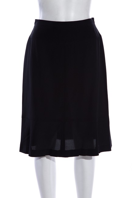 Chanel Black Silk 42 Skirt 25 