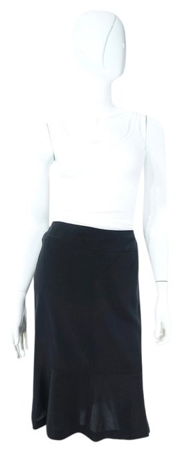 Chanel Black Silk Ruffled Flutter Hem Skirt32 33 