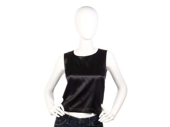 Chanel Black Silk Sleeveless Shell Tank Top Cami  S 