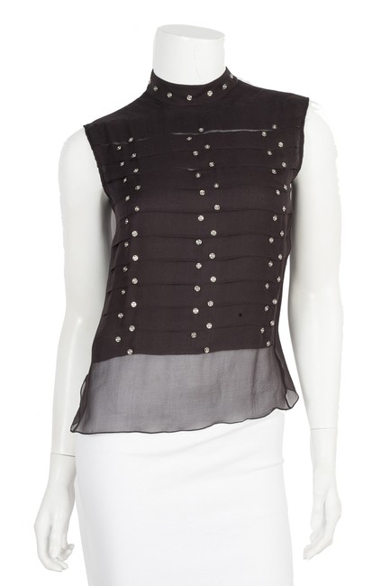 Chanel Black Sleeveless 38 Tank Top CamiS 