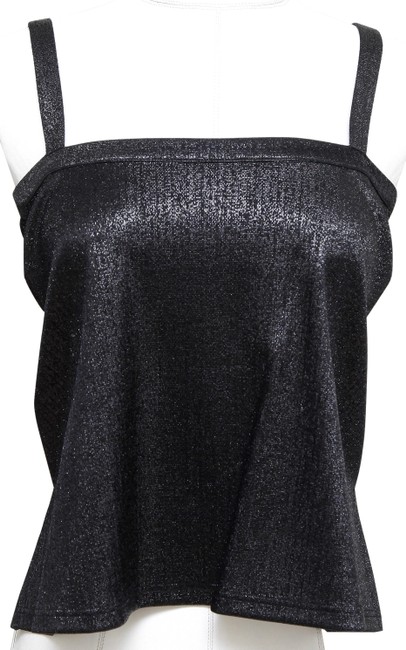Chanel Black Sleeveless Metallic Spaghetti Strap 36 2018 BlouseS 