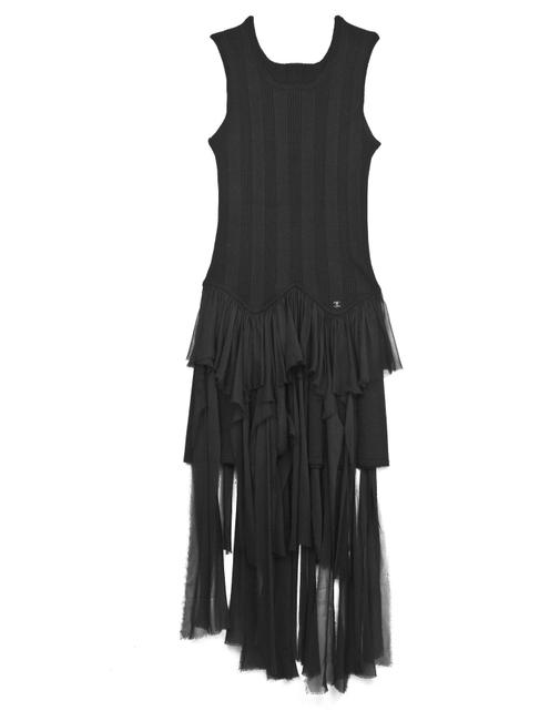 Chanel Black Sleeveless Mid length Cocktail DressS 