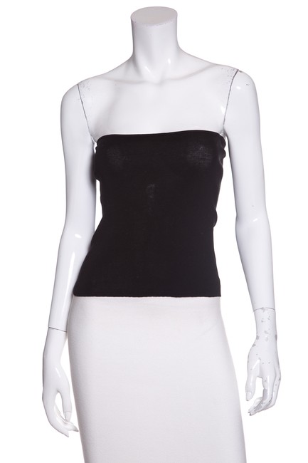 Chanel Black Stretch knit Tube Tank Top CamiS 