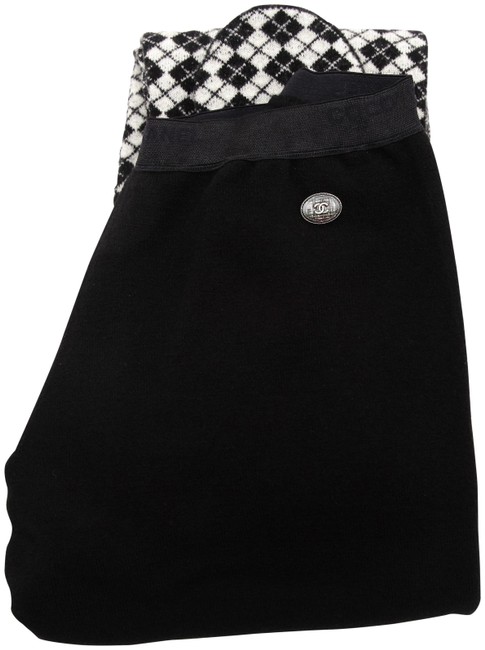 Chanel Black Tights Pant White Argyle S Pre fall Bnwt LeggingsS 27 