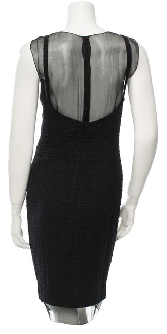 Chanel Black Tweed Classic Knee Length Night Out Dress  S 