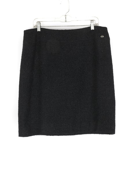 Chanel Black Tweed Pencil Skirt 4 L 34 