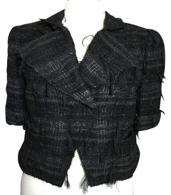 Chanel Black Tweed Short Sleeve Boucle JacketS 