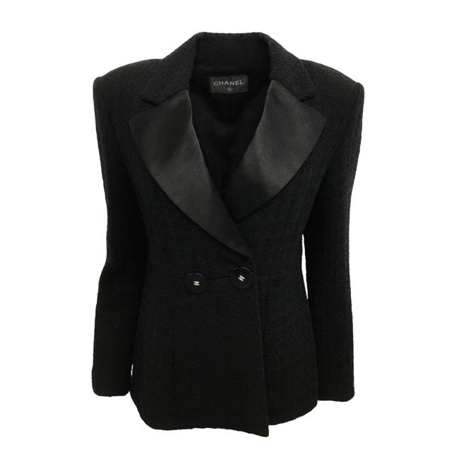 Chanel Black Tweed Tuxedo Blazer