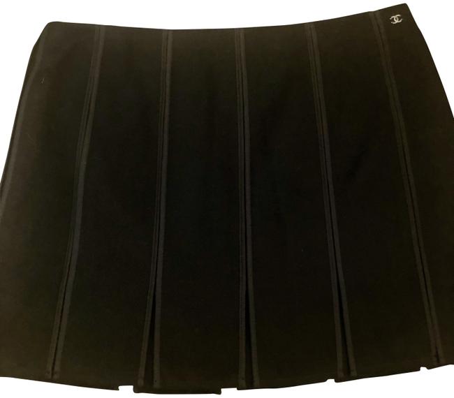 Chanel Black Twill Paneled SkirtS 27 