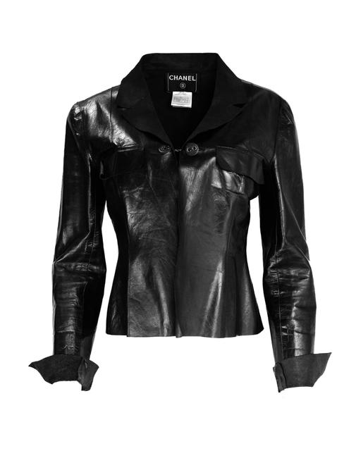 Chanel Black Vintage Distressed Jacket Blazer 40 JacketS 