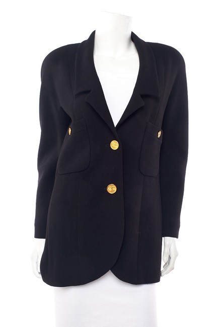 Chanel Black Vintage Long Blazer  S 