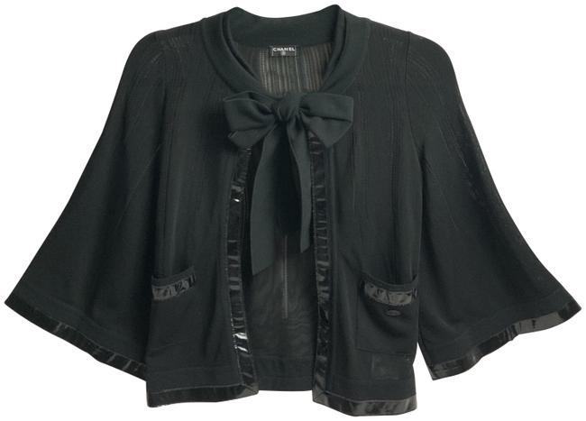Chanel Black Vinyl trimmed Lightweight with Tags Cardigan 
