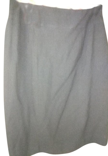 Chanel Black Virgin Wool with Slit Skirt  S 28 