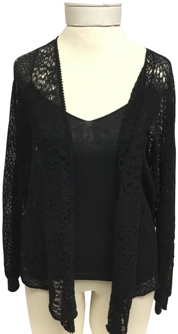 Chanel Black Weave with Cc Logo Tank CardiganS 