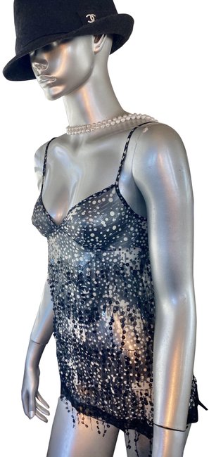 Chanel Black White Nwot Logos Letters Tank Top CamiS 