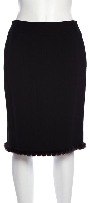 Chanel Black Wool SkirtS 27 