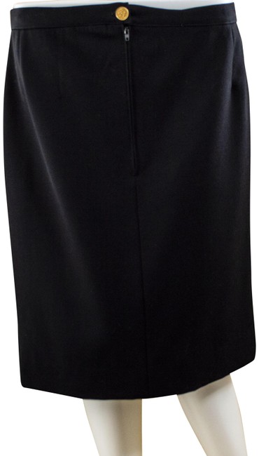 Chanel Black Wool Skirt  S 28 
