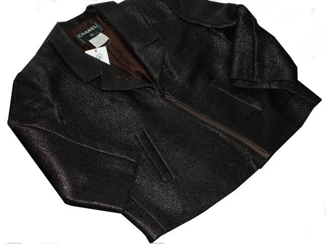 Chanel Black Woven Moto Style Us Blazer