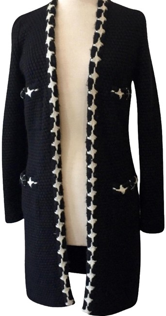 Chanel Black Beige Cardigan CoatS 