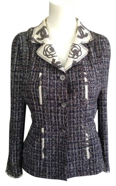 Chanel Black White Blazer  S 