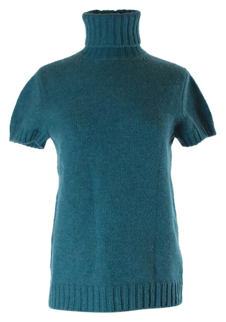 Chanel 07a Schoolgirl Collection Short Sleeve Blue Sweater 