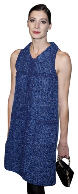 Chanel Blue 2013 Tweed 36 Short Casual DressS 