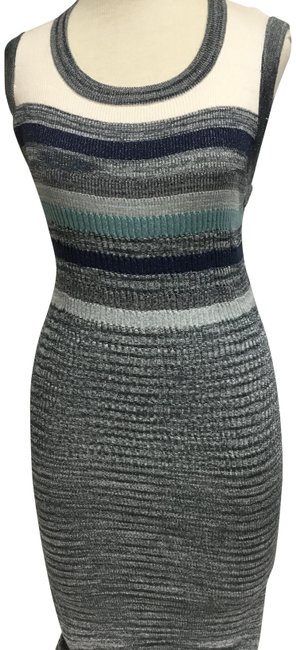 Chanel Blue And Silver Sleeveless Knit Short Casual Dress  