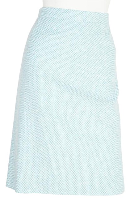 Chanel Blue &amp White Tweed Pencil 48 Skirt 4 L 34 