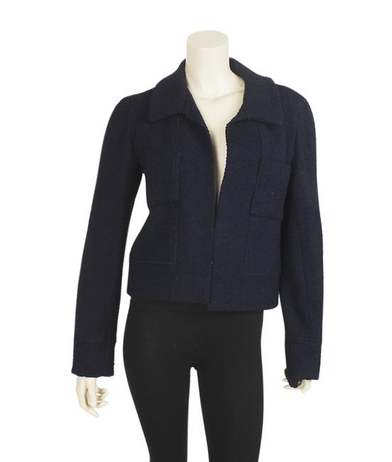 Chanel Blue Boutique Tweed Wool Blend 179414 Blazer 8 Plus 3x 