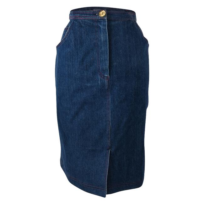 Chanel Blue Jean Medium Wash Fits Skirt32 33 