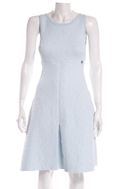 Chanel Blue Knit 36 Mid length Cocktail Dress  S 
