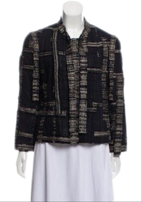 Chanel Blue Midnight Tweed &amp Knit Blazer  