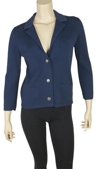 Chanel Blue Rayon &amp Viscosa 142990 Blazer  S 