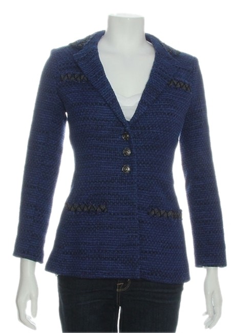 Chanel Blue Tweed JacketS 