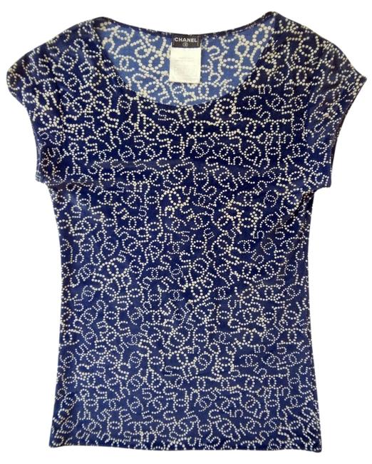 Chanel Blue White Vintage Blouse