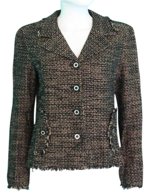 Chanel Brown 03a Fantasy Tweed Boucle Jacket  