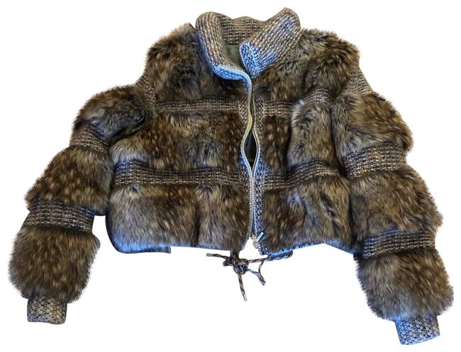 Chanel Brown Fall 2018 Runway Faux Fur Cashmere Jacket  S 