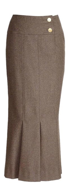 Chanel Brown Box Light Pleat Hem No5 36 SkirtS 27 