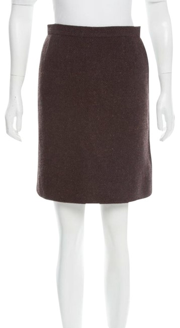 Chanel Brown Tweed Skirt  29 30 