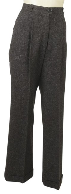 Chanel Brown Wool Blend Pantsx 171055 Boot Cut Jeans 4 12 L 
