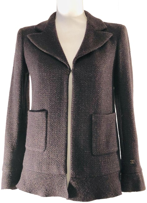 Chanel Brown Black Classic Cashmere Blazer