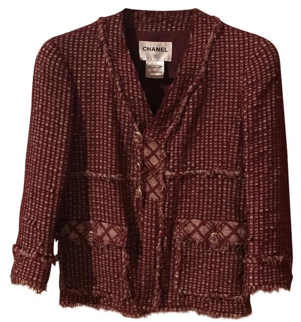 Chanel Burgundy Blazer 4 L 
