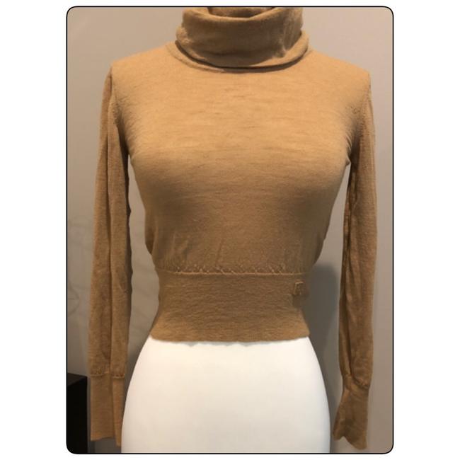 Chanel Cashmere Cropped Camel Sweater 