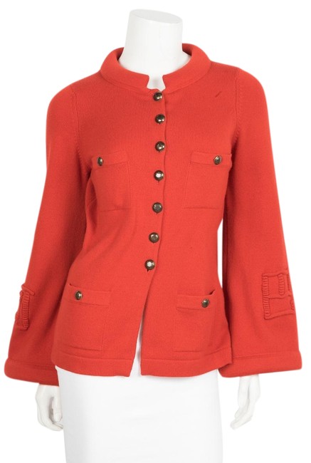 Chanel Cashmere Long Sleeve Red Sweater 