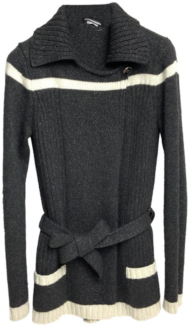 Chanel Cashmere Metallic Charcoal Sweater 