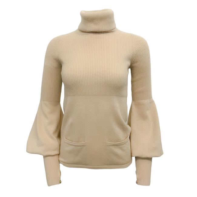 Chanel Cashmere Rib Beige Sweater 