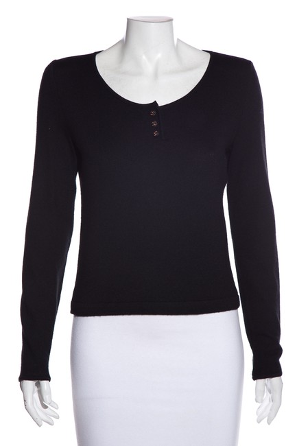 Chanel Cashmere Silk Blend Black Sweater 