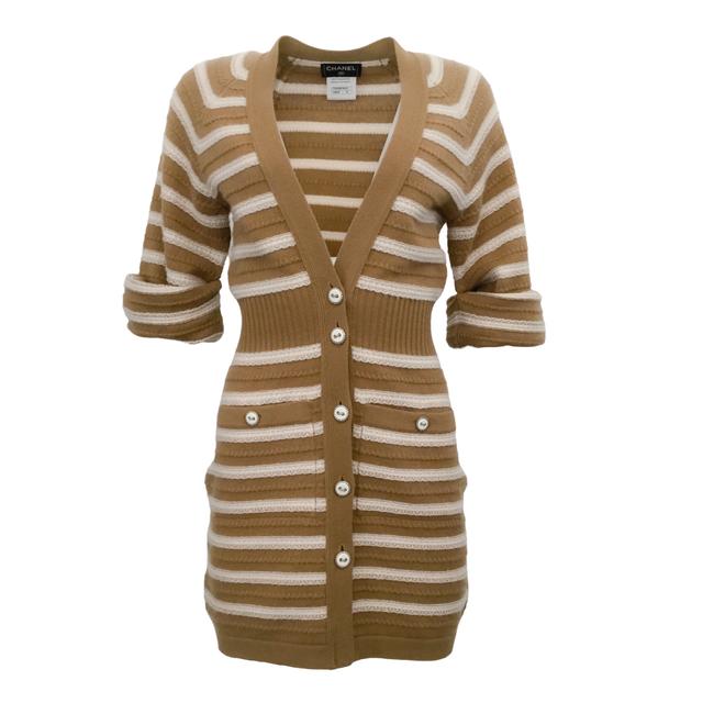 Chanel Cashmere Tan Cream Sweater 