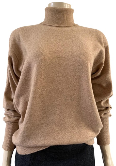 Chanel Cashmere Turtleneck Tan Sweater 