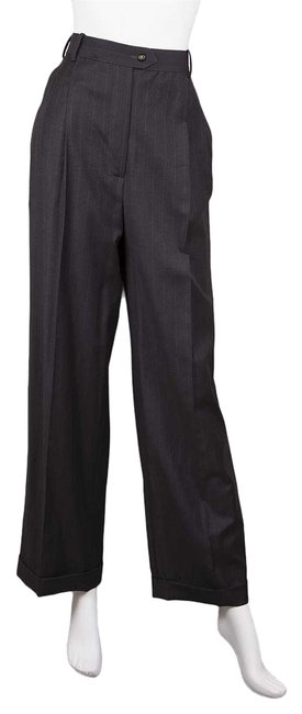 Chanel Charcoal Vintage Pinstripe PantsS 27 